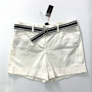 White House Black Market  New with Tag.  White Short with Stripe Belt.  Size 2